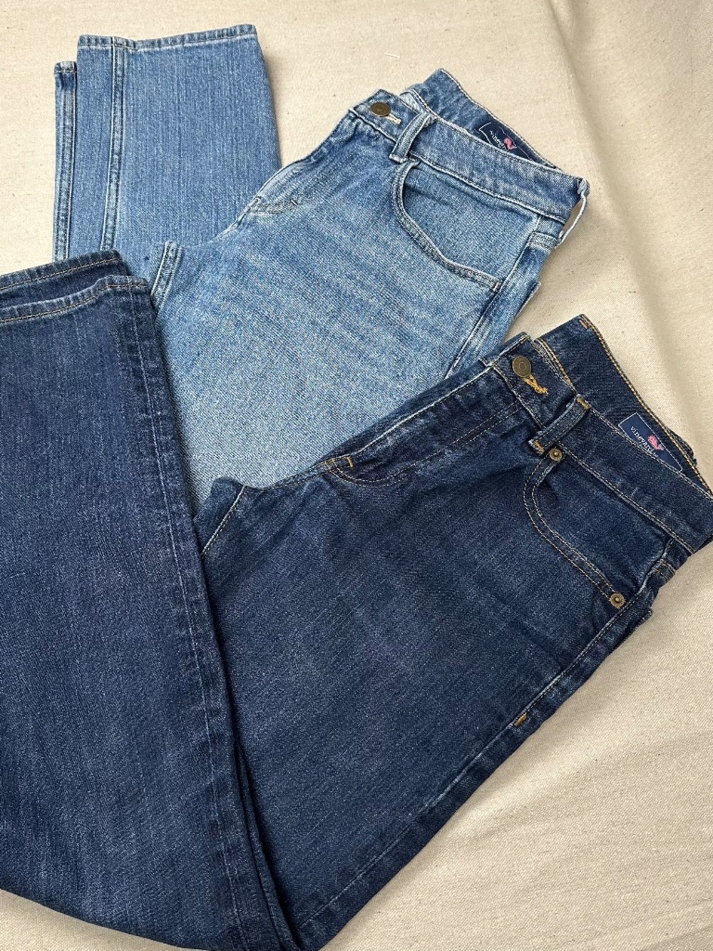 Vineyard Vine Jeans Men's 28x30 Lot of Two Pairs Light and Dark Blue Slim